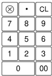 ⊗ • CL 7 8 9 4 5 6 1 2 3 0 00