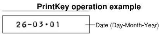 PrintKey operation example 26-03·01 —Date (Day-Month-Year)