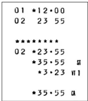 01 *12·00 02 23 55 * * * * * * * 02 *23·55 *35·55 SI *3·23 VT1 *35·55 CA