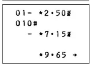 01 - *2 · 50# 010# - *7 · 15# *9 · 65 →