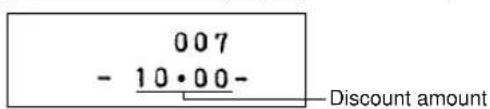 007 - 10·00- Discount amount