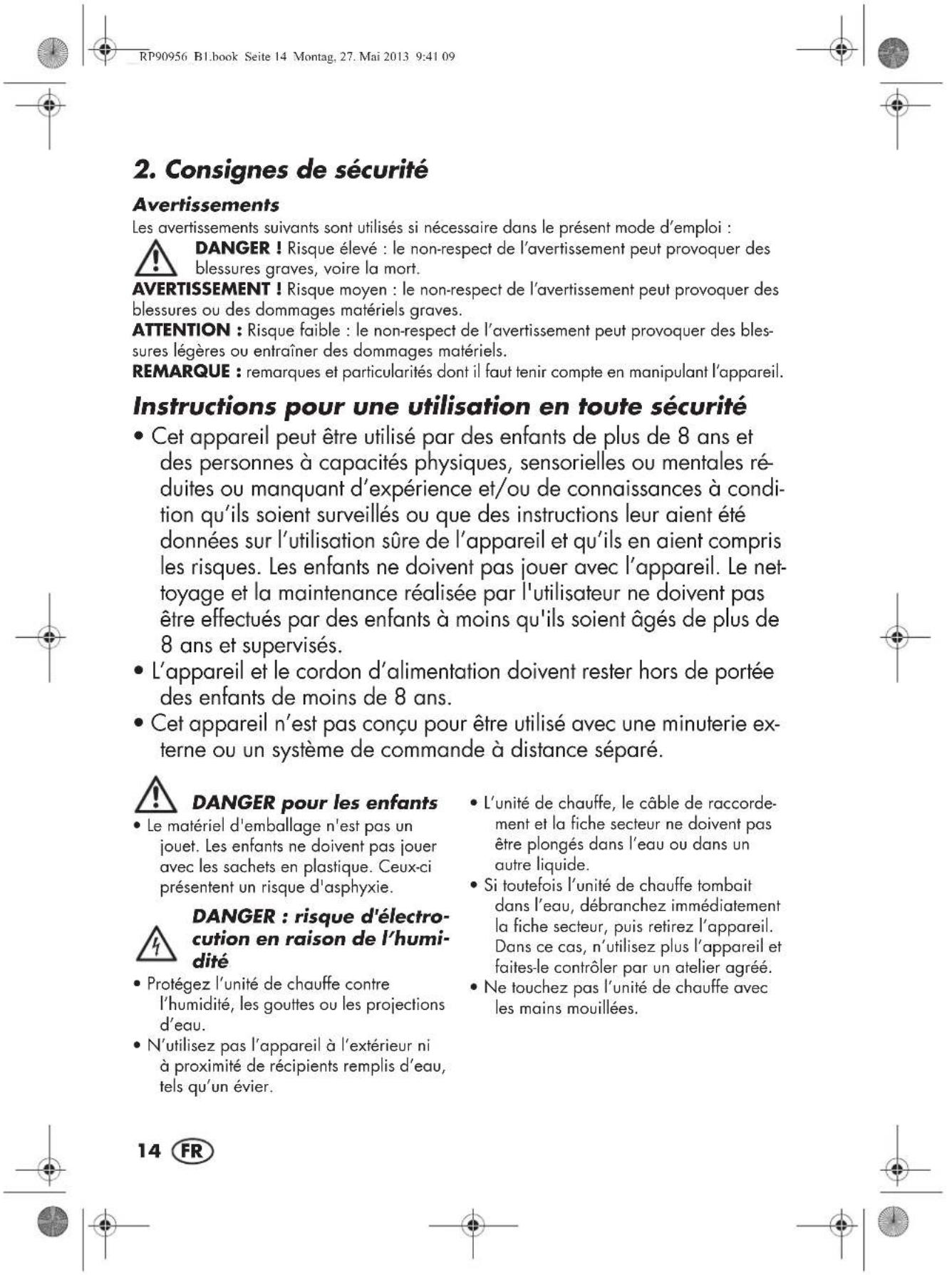 SILVERCREST SFE 1500 A1 - AVERTISSEMENT: risque de dommages matériels! - 1