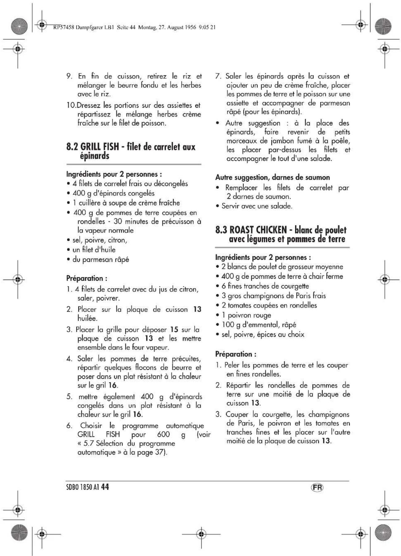 SILVERCREST SDBO 1850 A1 - Sélection des fonctions - 8