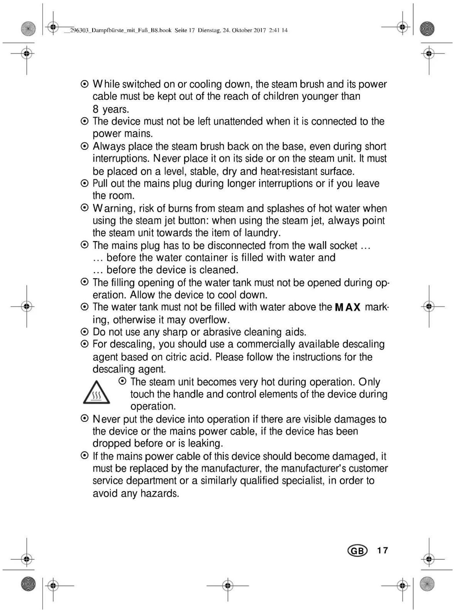SILVERCREST SDRB 1000 B1 - DANGER! Hot surfaces - 6