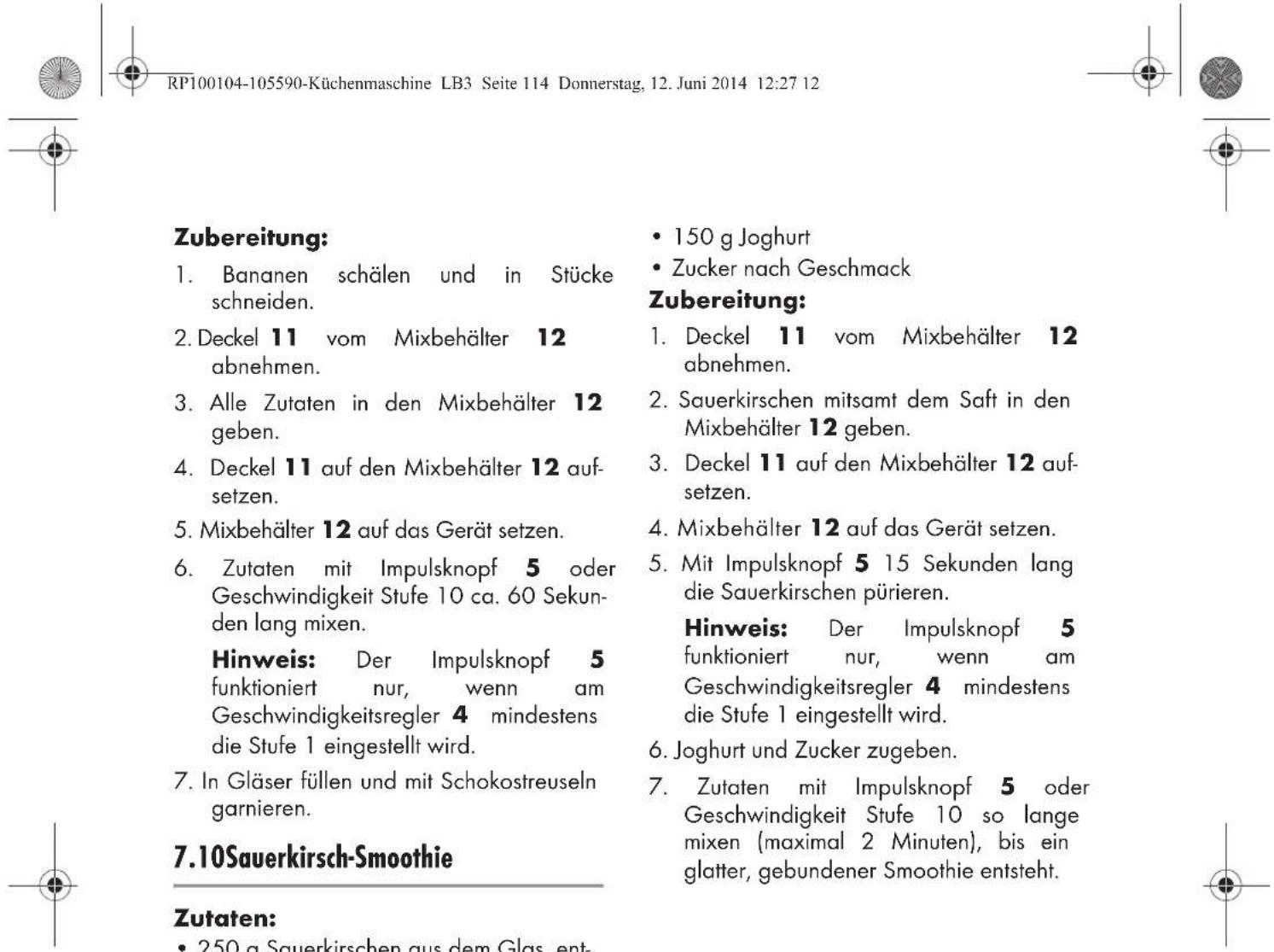 SILVERCREST SKMP 1200 A2 - Zubereitung: - 8