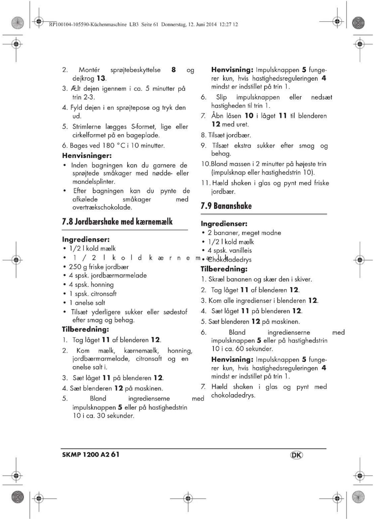 SILVERCREST SKMP 1200 A2 - Tillredning: - 19
