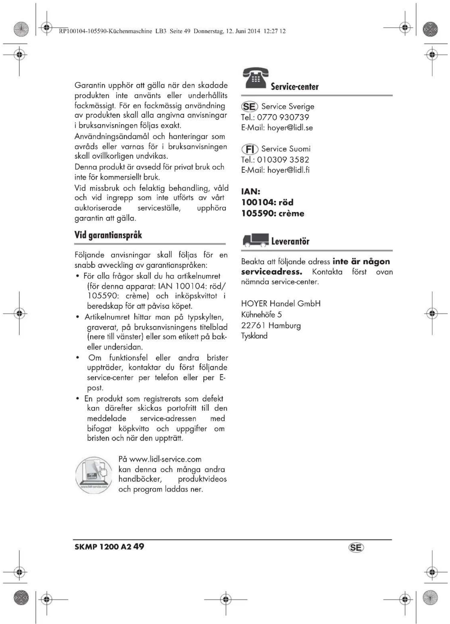 SILVERCREST SKMP 1200 A2 - Tillredning: - 7