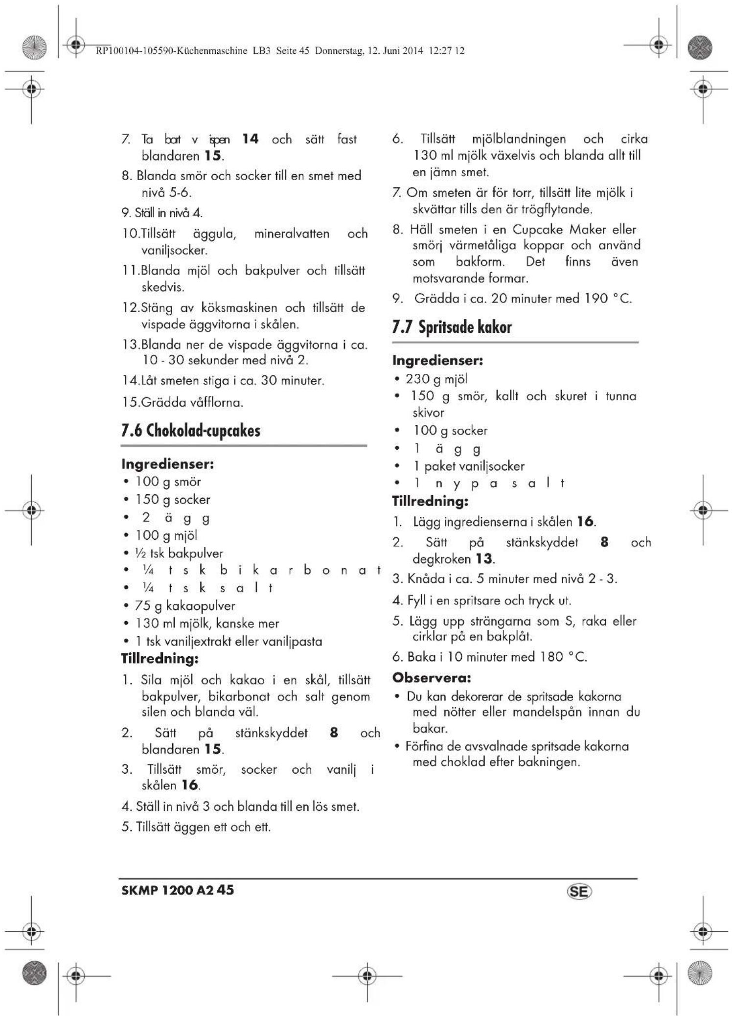 SILVERCREST SKMP 1200 A2 - Tillredning: - 3