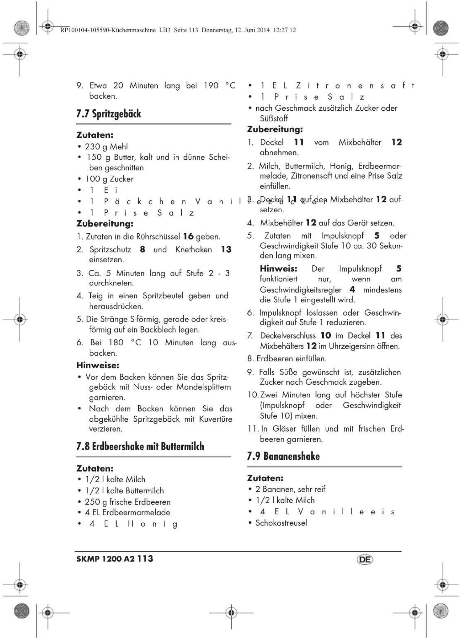 SILVERCREST SKMP 1200 A2 - Zubereitung: - 7