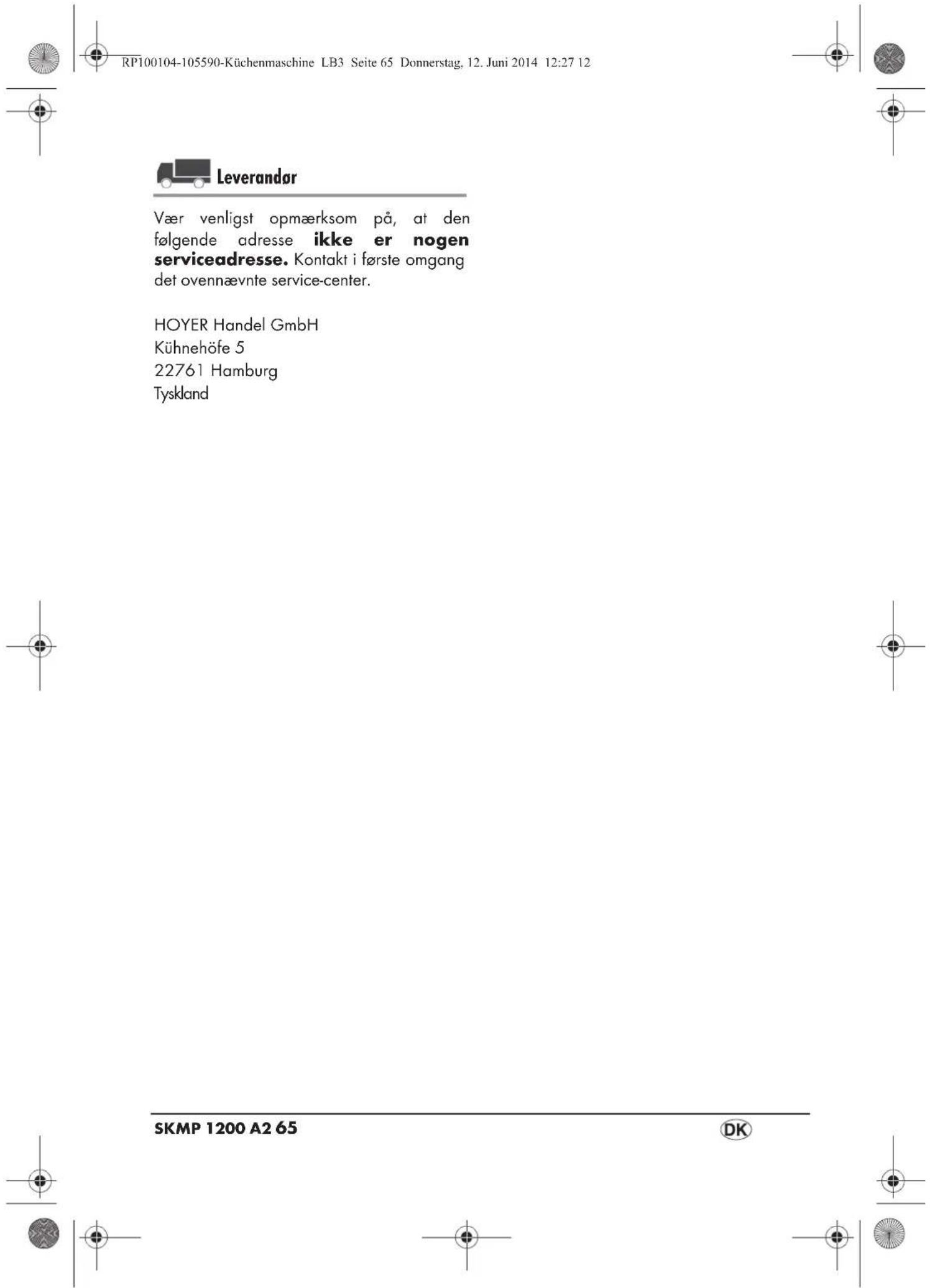 SILVERCREST SKMP 1200 A2 - Tillredning: - 23