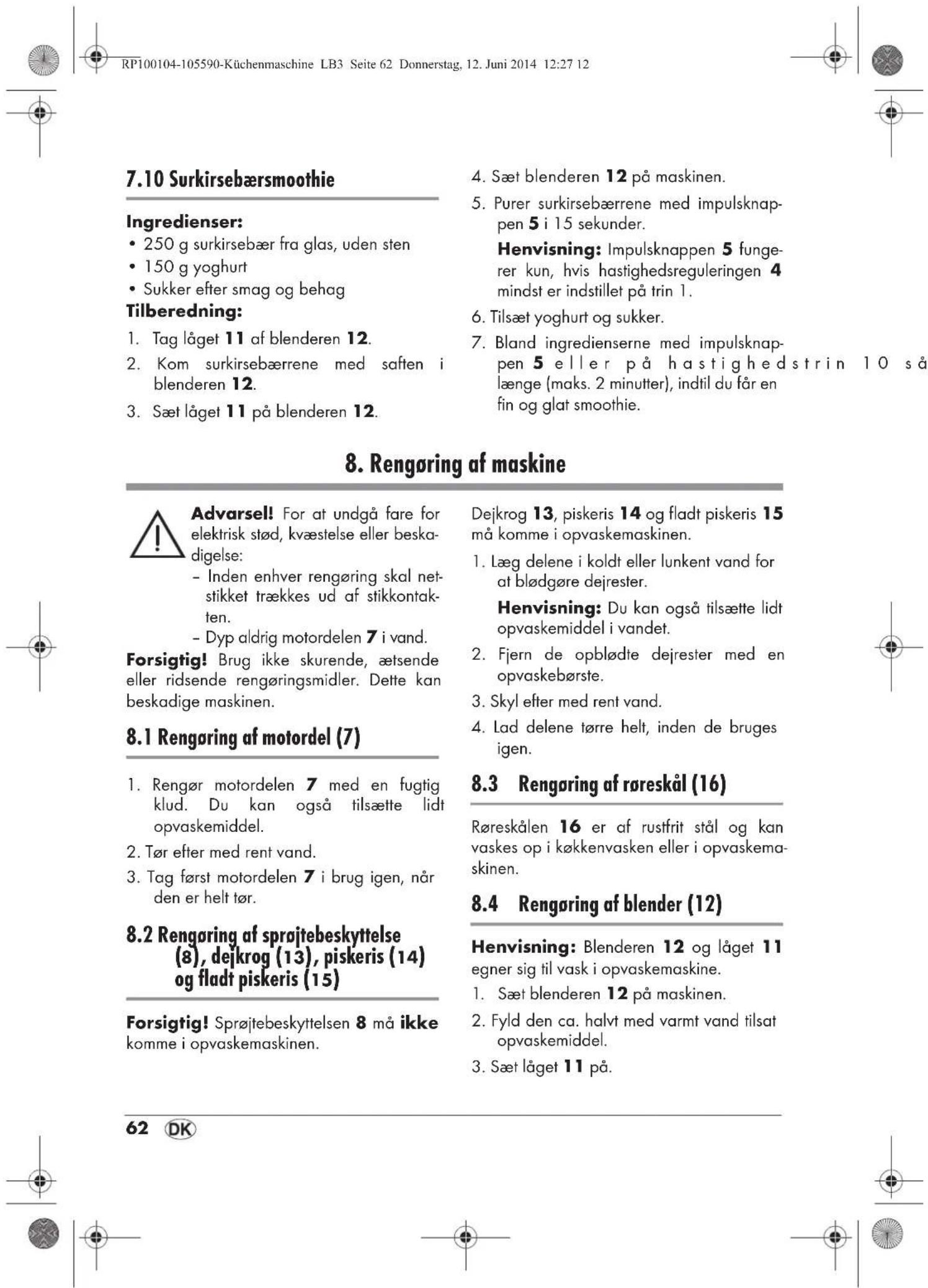 SILVERCREST SKMP 1200 A2 - Tillredning: - 20