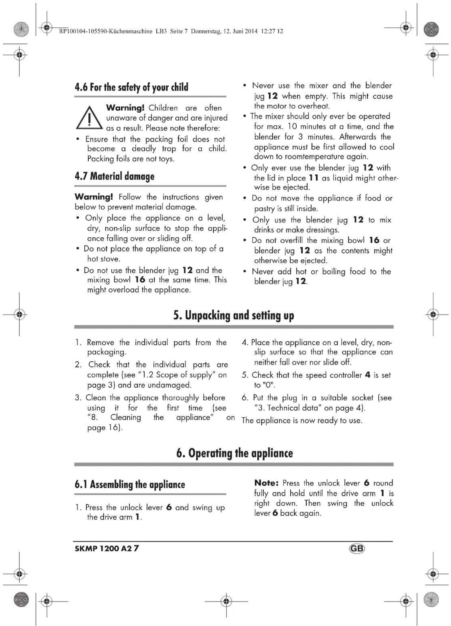 SILVERCREST SKMP 1200 A2 - PROFESSIONAL FOOD PROCESSOR SKMP 1200 A2 - 3
