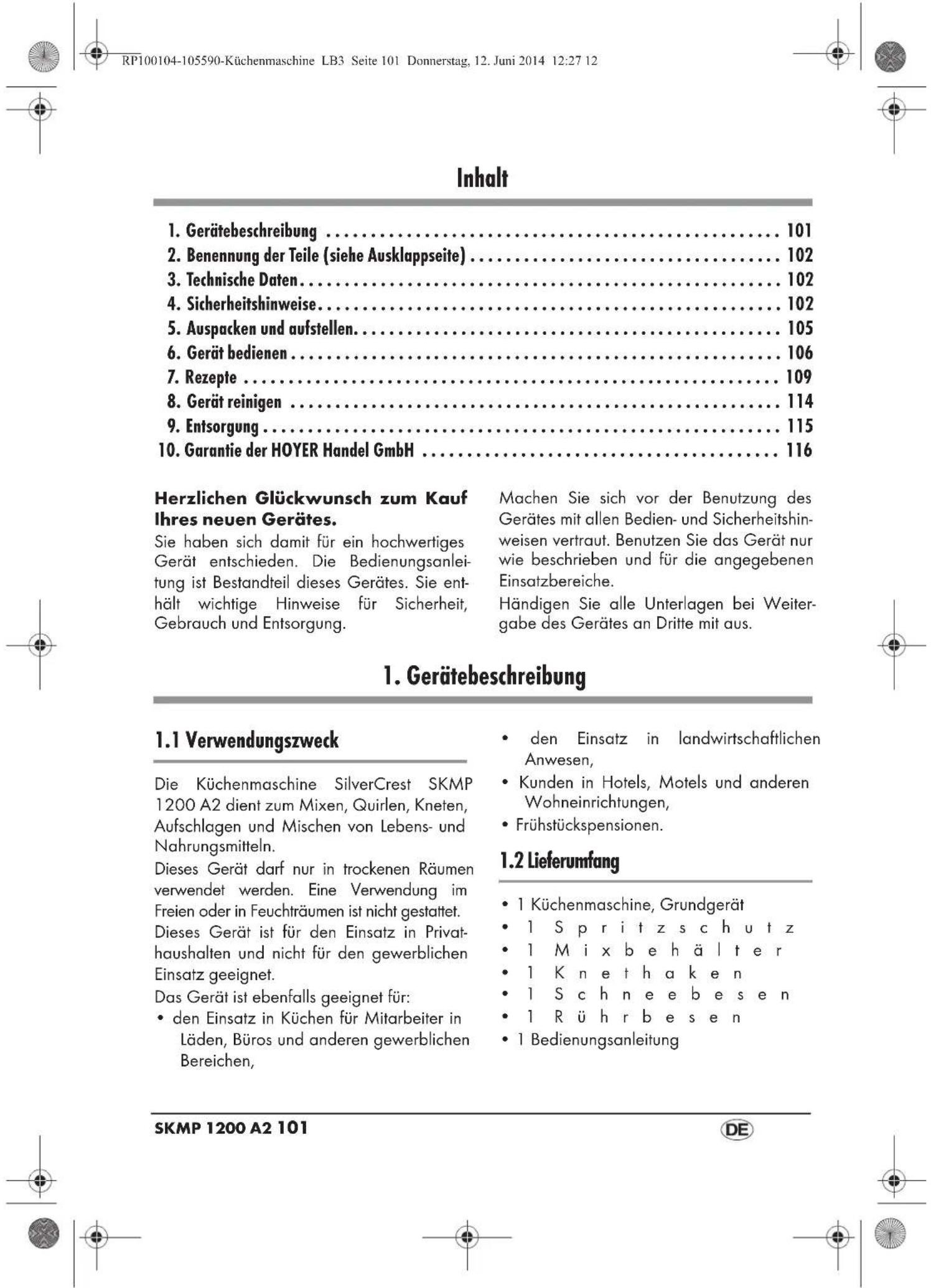 SILVERCREST SKMP 1200 A2 - Snelheid regelen, in- en uitschakelen - 11
