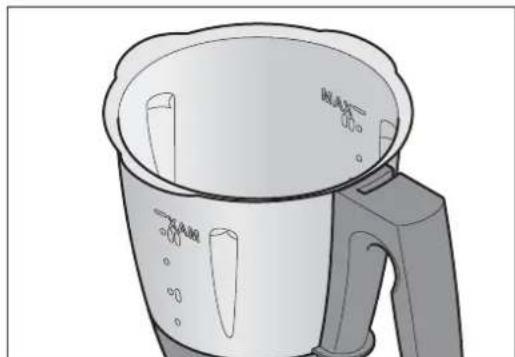 SILVERCREST Monsieur Cuisine Plus SKMK 1200 A1 - Markings inside the blender jug - 1