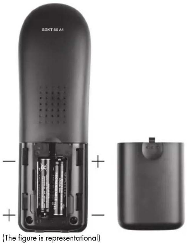 SILVERCREST SGKT 50 A1 - Inserting the Batteries into the Handset - 1