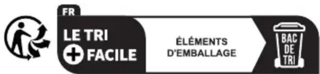 FR LE TRI + FACILE ÉLÉMENTS D'EMBALLAGE BAC DE TRI