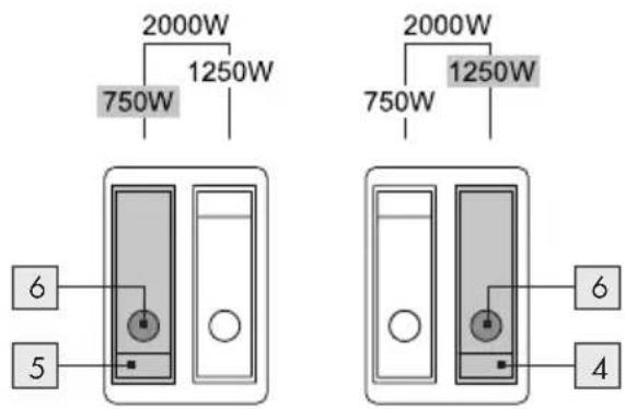 2000W 750W 1250W 2000W 750W 1250W 6 5 6 4