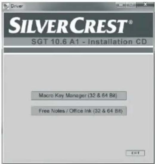 SILVERCREST SGT 106 A1 - Stap 2: Stuurprogramma van de tekentablet en Macro Key Manager installeren - 1