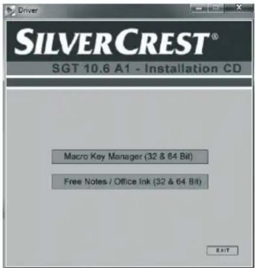 SILVERCREST SGT 106 A1 - Schritt 2: Grafiktablett-Treiber und Macro Key Manager installieren - 1