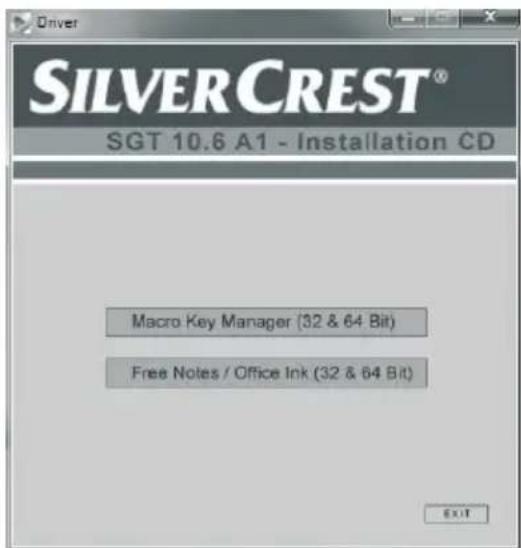 SILVERCREST SGT 106 A1 - Etape 2 : installation du pilote et du logiciel Macro Key Manager - 1