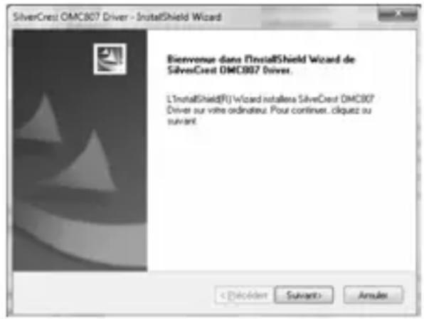 SILVERCREST OMC807 - Installation du logiciel - 1