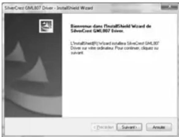 SILVERCREST GML807 - Installation du logiciel - 1