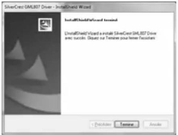 SILVERCREST GML807 - Installation du logiciel - 3