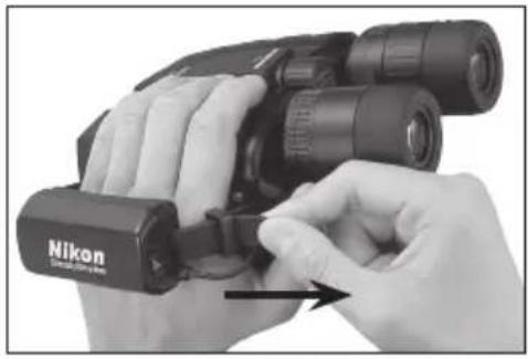 NIKON Stabileyes 12x32 - Cómo utilizar la banda de mano - 1