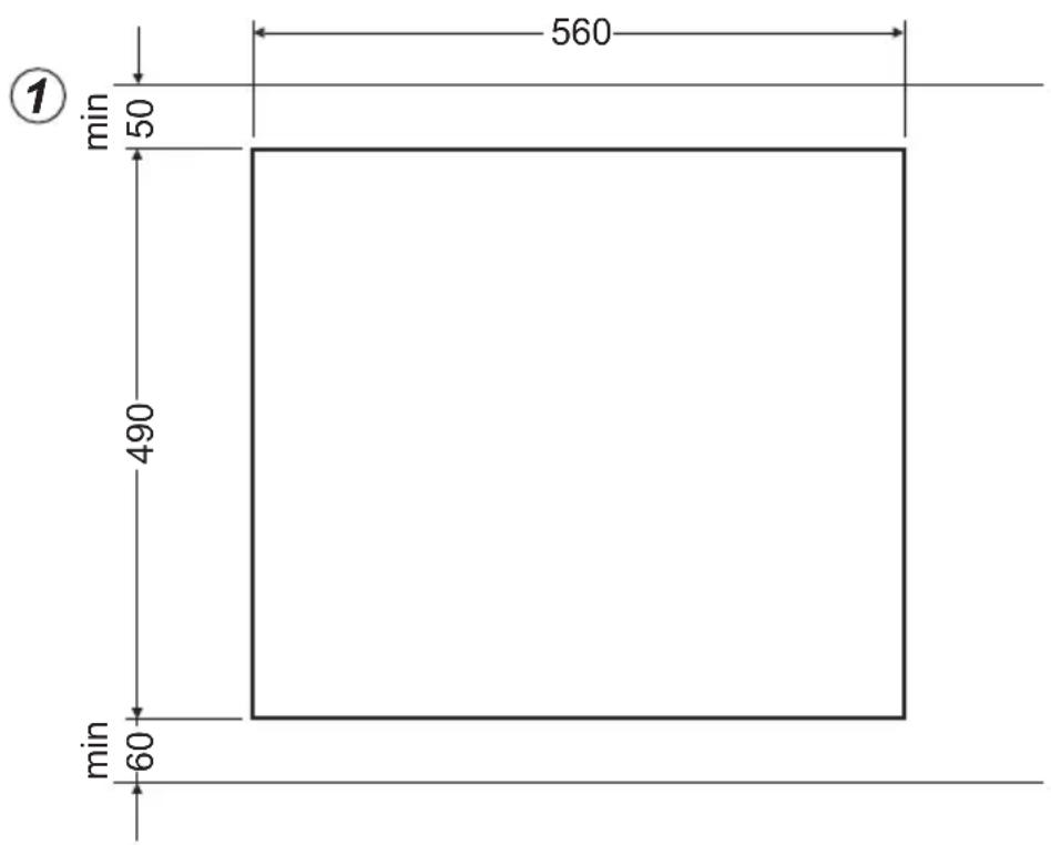 AMICA EHC 12557 W - Making the worktop recess - 1