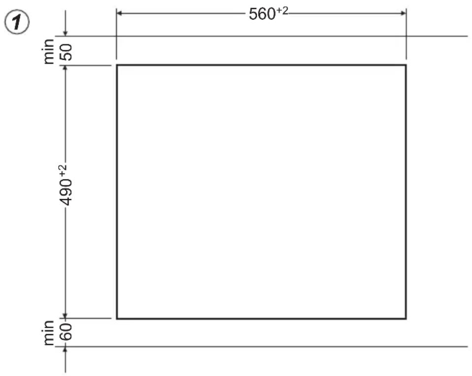 AMICA EHC 12560 W - Making the worktop recess - 1