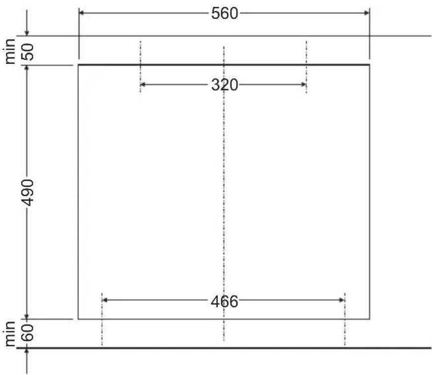 AMICA EHC 12560 W - Installing the hob in worktop opening - 2