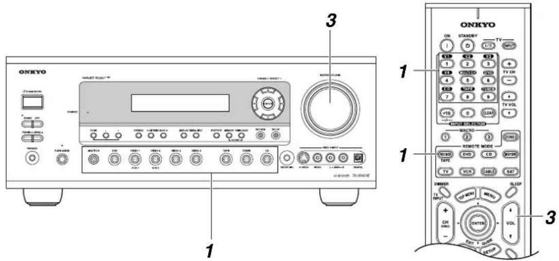 ONKYO TX603E - Selecciónar la fuente de entrada - 1