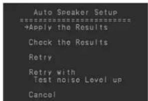 ONKYO TX603E - Une fois la mesure terminée, I'ecran de clôture suivant apparait. - 1
