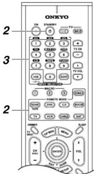 ONKYO TX603E - Introducir un número de control remoto - 1