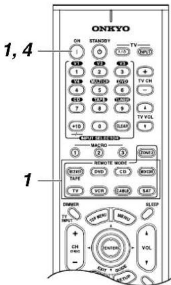 ONKYO TX603E - Apprentissage des commandes d'une autre télécommande - 1
