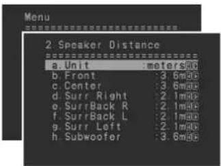 ONKYO TX603E - Distance des enceintes au point d'écoute - 4