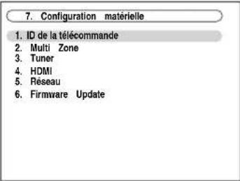 ONKYO HTRC180 - Utilisez les boutons Haut et Bas [▲]/[▼] pour sélectionner « 7. Configuration matérielle », puis pressez [ENTER]. - 1