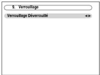 ONKYO HTRC180 - Utilisez les boutons Haut et Bas [▲]/[▼] pour sélectionner « 9. Verrouillage », puis pressez [ENTER]. - 1