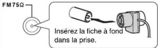 ONKYO HTRC180 - Fixez l'antenne FM tel qu'indiqué sur l'illustration. - 2