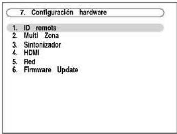 ONKYO HTRC180 - Utilice los botones Arriba y Abajo [▲]/[▼] para seleccionar "7. Configuración hardware" y, a continuación, pulse [ENTER]. - 1