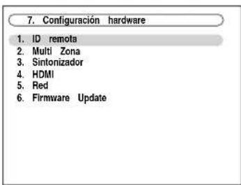 ONKYO HTRC180 - Utilice los botones Arriba y Abajo [▲]/[▼] para seleccionar "7. Configuración hardware" y, a continuación, pulse [ENTER]. - 1