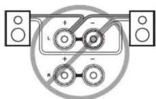 ONKYO HTRC180 - Precauciones para la conexión de los altavoces - 1