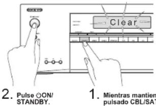ONKYO HTR494 - - Cómo restablecer: - 1