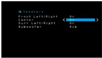 JBL AVR 101IN - Steg tre – Speaker Setup Menu (menyn Högtalarkonfiguration) - 2