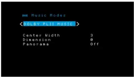 Mood Music Modes Center Width 3 Dimension 0 Panorama Off