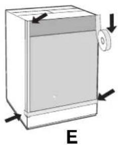 SCHOLTES SDLE 129 EU Full - Mounting the wooden panel onto the door and inserting the machine into cabinets: - 4