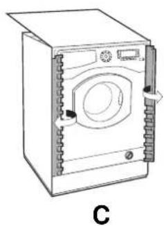 SCHOLTES SDLE 129 EU Full - Mounting the wooden panel onto the door and inserting the machine into cabinets: - 2