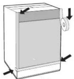 Ariston Thermo LBE68 - Mounting the wooden panel onto the door and inserting the machine into cabinets: - 5