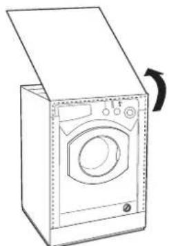 Ariston Thermo LBE68 - Application du panneau d'habillage en bois sur la porte et montage du machine à laver à l'intérieur des éléments: - 2
