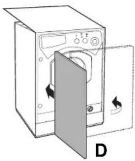Ariston Thermo LBE68 - Mounting the wooden panel onto the door and inserting the machine into cabinets: - 4